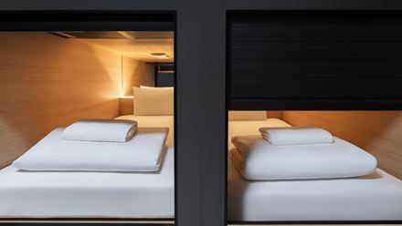 Capsule cocoons at Zedwell Piccadilly. Credit: Zedwell. Image courtesy of Criterion Capital.