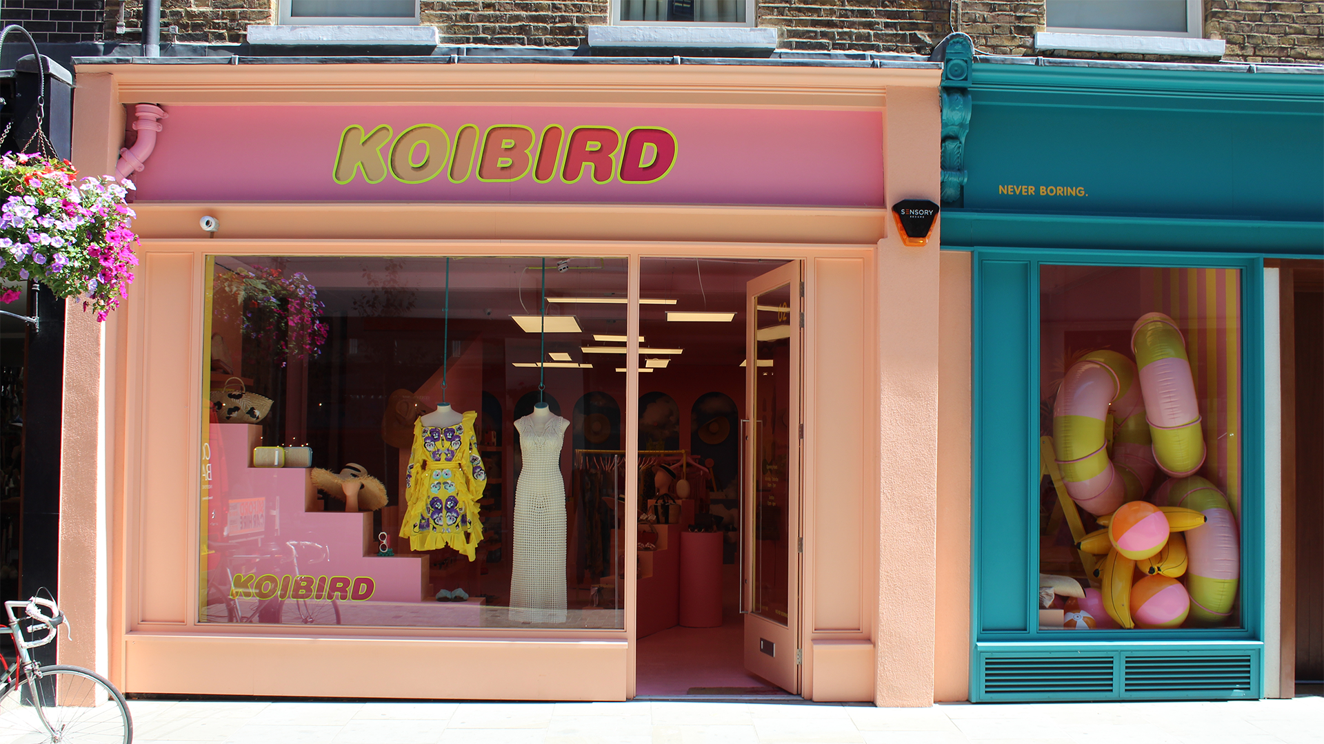 Colourful exterior of Koibird in Marylebone