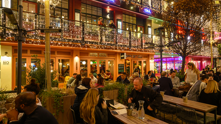 Grab a bite to eat in Kingly Court, boasting a wide selection of cuisines from across the world. Credit: Shaftesbury Capital. Image courtesy of Shaftesbury Capital.