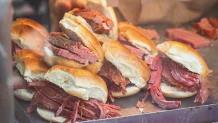 Taste the legendary hot salt beef beigels from Brick Lane institution Beigel Bake. Credit: I Wei Huang. Image courtesy of Shutterstock.