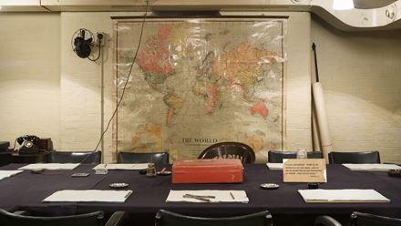 Soak up the atmosphere in the Cabinet Room where Churchill and his key ministers met with heads of the British Armed Forces. Image courtesy of Imperial War Museums.