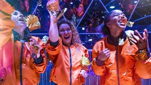 Three people enjoying The Crystal Maze experience