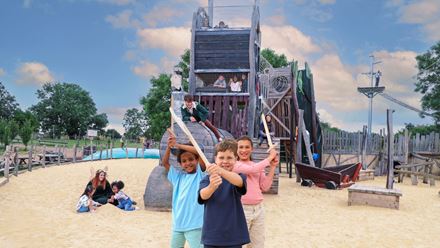 With four themed villages all set in acres of woodland and meadow, you can let your little ones run wild at Hobbledown Heath. Image courtesy of Hobbledown Heath.