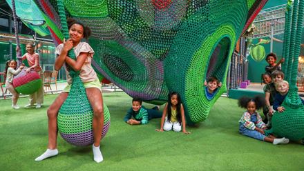 Scale tall towers, navigate a maze of tunnels and explore the expansive indoor play area. Image courtesy of Hobbledown Heath.