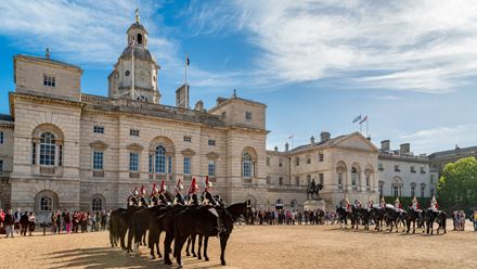 Explore Horse Guards Parade, the historic ceremonial parade ground in Westminster that hosts major royal and military events. Image courtesy of London & Partners/Jon Reid.