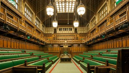 Voyez The House of Commons lors de votre visite des Chambres du Parlement à Londres. Image fournie par UK Parliament.