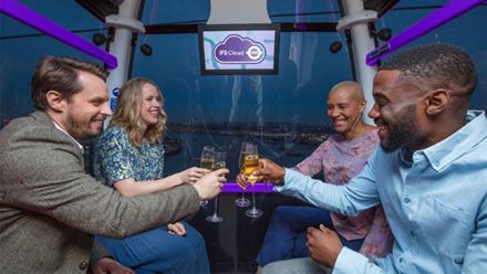 Take to the sky just before midnight to admire London’s dazzling fireworks display from the London Cable Car. Image courtesy of Golden Tours.