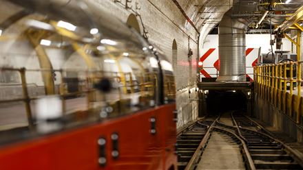 Head down into the tunnels at The Postal Museum and jump on the Mail Rail. Image credit: Miles Willis. Image courtesy of The Postal Museum.