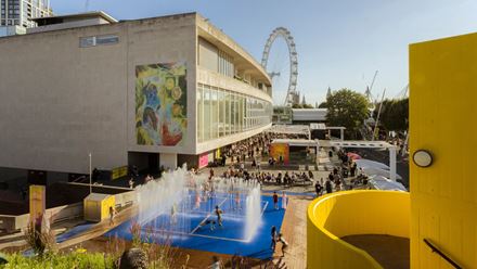 Cool off at the Southbank Centre's Riverside Terrace, where interactive fountains, outdoor events and riverside views make it a perfect summer stop. Image credit: Southbank Centre.