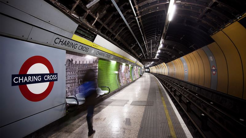 Uncover the history of Charing Cross underground station on a Tube Tour and spot backdrops from iconic TV shows and films. Image courtesy of Golden Tours.