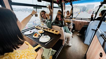 Sing along to top hits from the pop sensation with your fellow fans at a Taylor Swift-inspired afternoon tea bus tour. Image courtesy of Golden Tours.