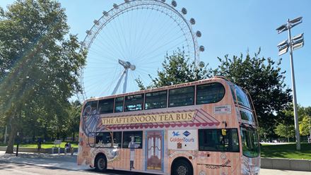 From afternoon tea to wine... Discover the London Wine Tasting Bus Tour. Image courtesy of Golden Tours.