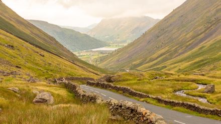 Marvel at the spectacular views from Langdale Pikes and Kirkstone Pass during this day trip to the scenic Lake District region. Image courtesy of Golden Tours.