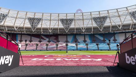 Go pitchside during a tour of West Ham's stadium. Image courtesy of Golden Tours.