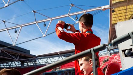 Get a glimpse of what goes on behind the scenes on a Wembley Stadium Tour. Image courtesy of Golden Tours.
