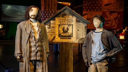 See the costumes of Harry Potter and Sirius Black, worn in Harry Potter and the Prisoner of Azkaban. Image credit: Warner Bros. Studio Tour London – The Making of Harry Potter
