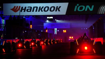 On the race track with Formula E. Image courtesy of Formula E. On the race track with Formula E. Image courtesy of Formula E.