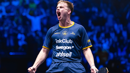 Truls Moregard at Europe Smash 2025. Credit: Eng Chin An. Image courtesy of Table Tennis England.