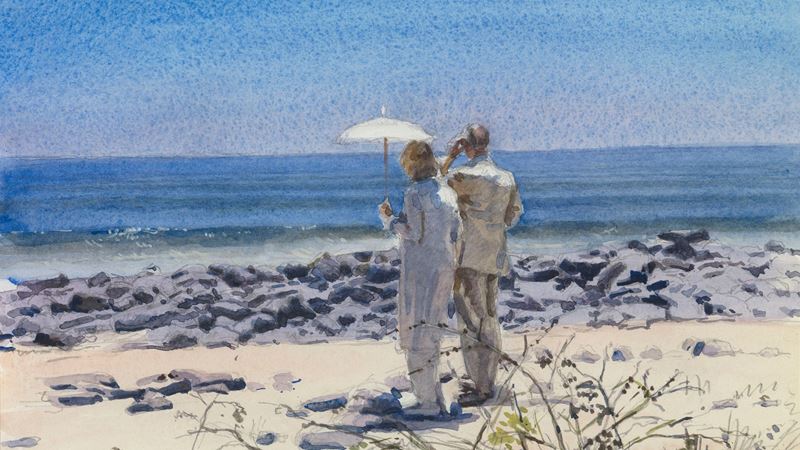 Richard Foster, Their Royal Highnesses on North Seymour Island, 2009 at The King's Tour Artists at Buckingham Palace.