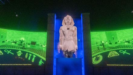 See monumental statues, including the limestone colossus of Ramses II. Credit: James Mason Photography. Image courtesy of NEON.