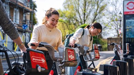 Unlock your Santander Cycles bike at docking stations across the city. Credit: Golden Tours. Image courtesy of Golden Tours. Unlock your Santander Cycles bike at docking stations across the city. Credit: Golden Tours. Image courtesy of Golden Tours.