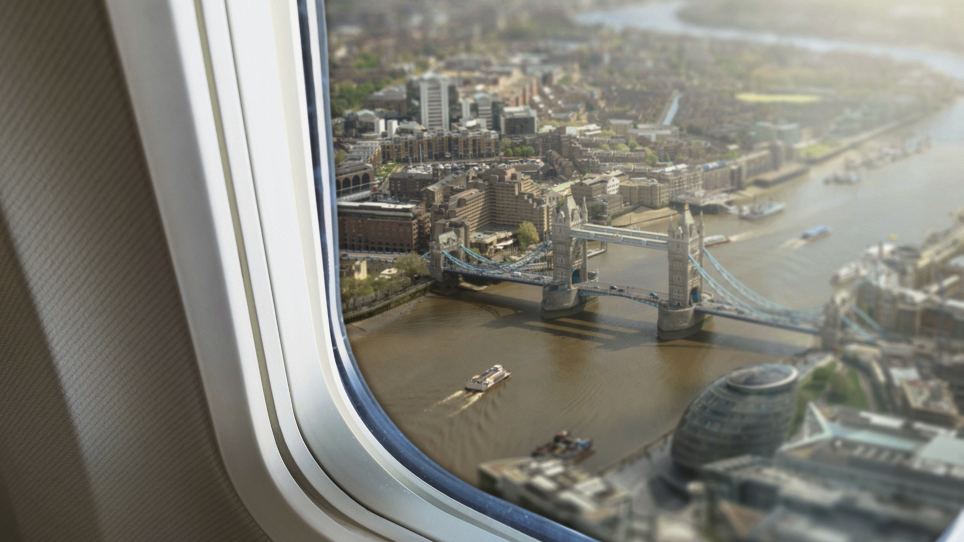 City of London from airplane window