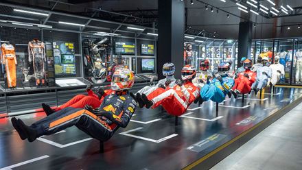 Discover the stories of the sport's iconic drivers and their legendary races as you explore the Drivers and Duels display © The Formula 1 Exhibition. Image courtesy of The Formula 1 Exhibition.