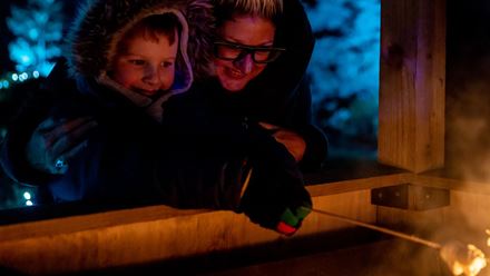 Découvrez la magnifique Kenwood House illuminée par des lumières festives et partez à l'aventure lors d'une promenade immersive à l'occasion de Noël à Kenwood. Avec l'aimable autorisation de Deacon Communications. 