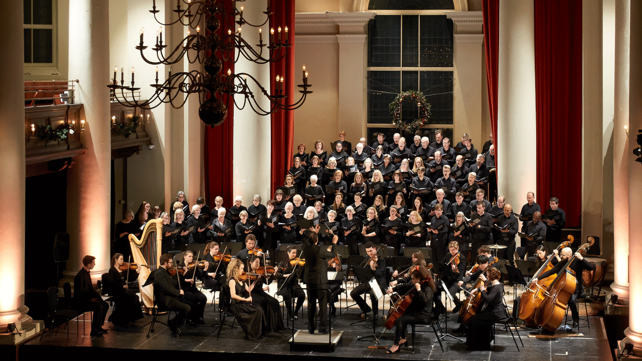 Orchestra accompanies carol singers at St John's Smith Square