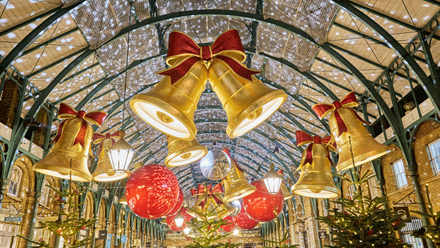 Covent Garden Christmas lights. Credit: Covent Garden. Image courtesy of Mission.