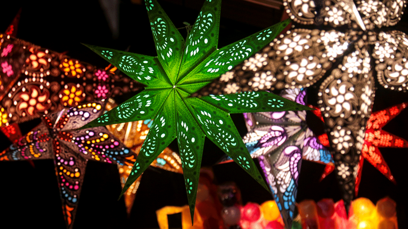 Twinkling lights at Southbank Centre Winter Market