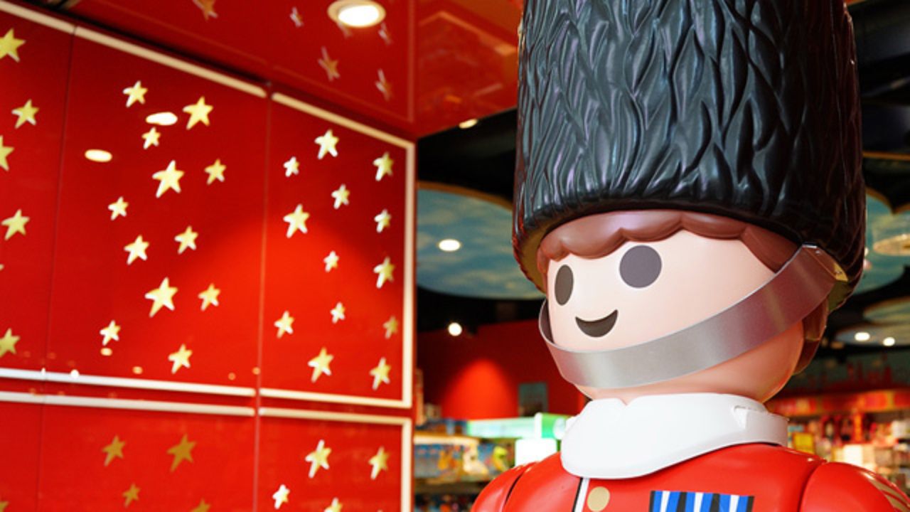 Large toy soldier at hamleys london.