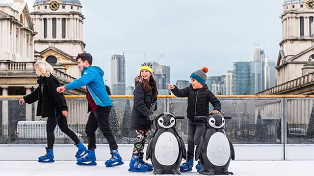 Family skate at The Queen's House Ice Rink in Greenwich