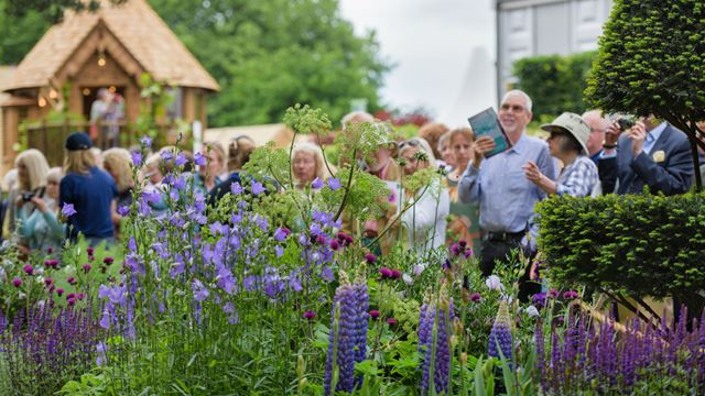 Visitors view The Morgan Stanley Garden at RHS Chelsea Flower Show 2017. 