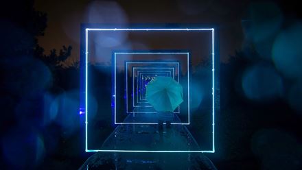 Stepping into a neon dream at Christmas at Kew. © RBG Kew