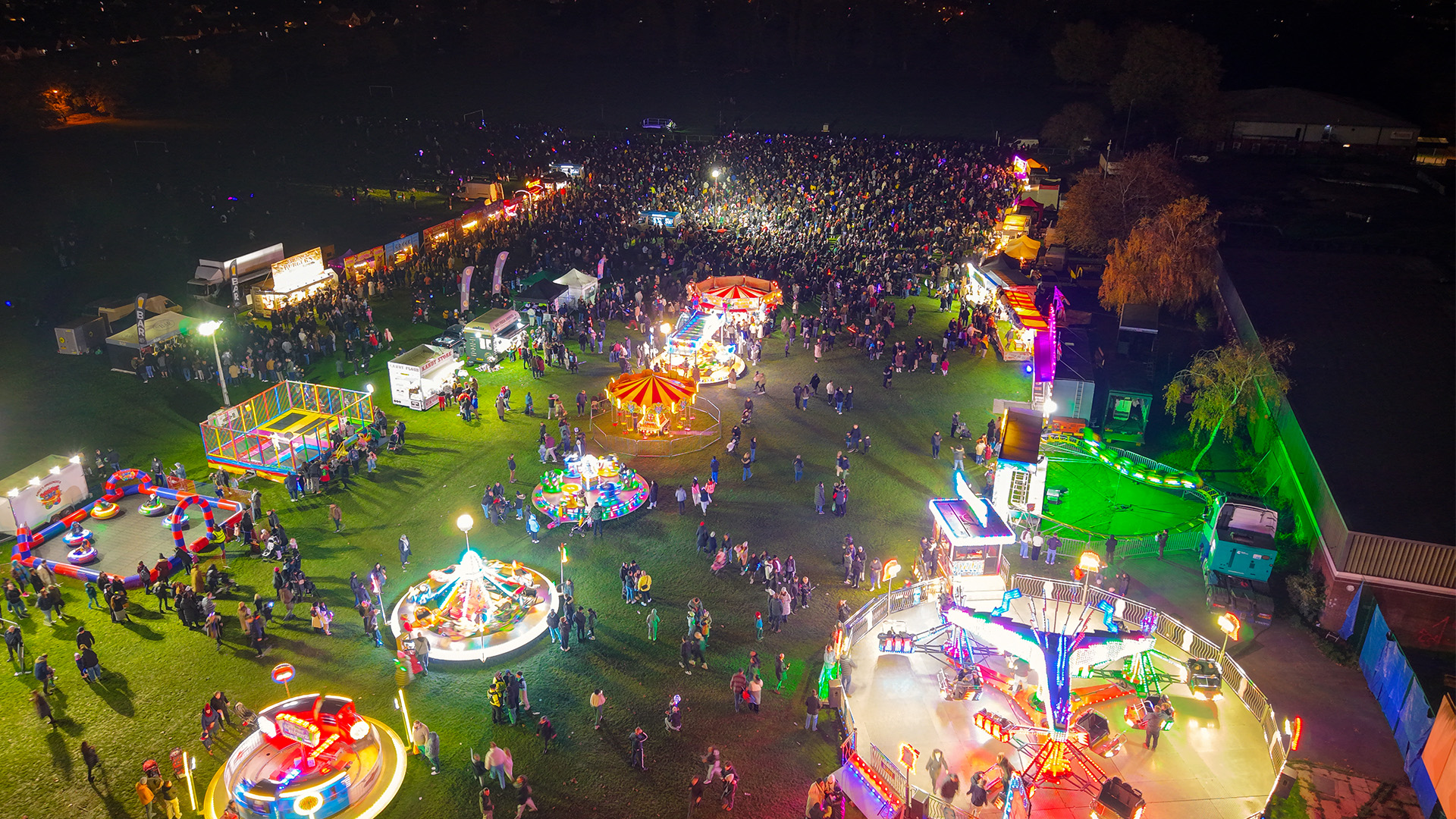 An aerial view of Ealing and Harrow Fireworks Display