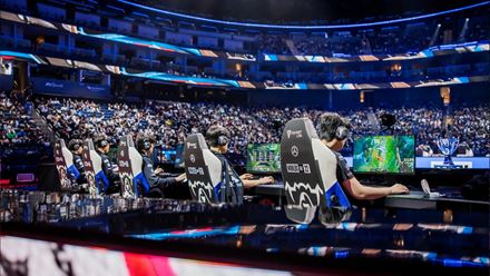 League of Legends players compete at the World Championships. Image courtesy of Riot Games