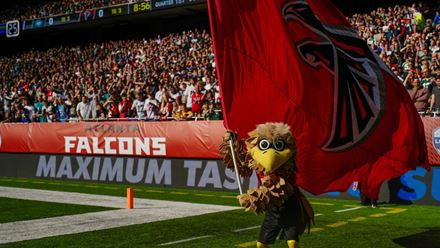 Falcon's Mascot at NFL London Games. Image courtesy of NFL.
