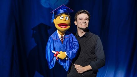 Full of mischief and mishaps, Avenue Q sees your favourite larger-than-life characters embark on a coming-of-age journey, as they get jobs and navigate big-city life. Credit: Matt Crockett. Image courtesy of London Theatre Direct.