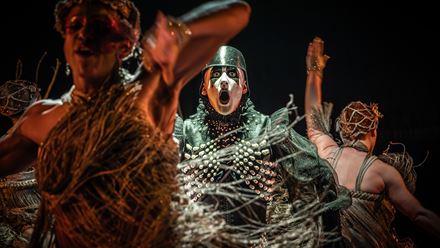 Immerse yourself in an electrifying musical performance featuring thrilling performances and acts at Cabaret at the Kit Kat Club. Image credit: Marc Brenner. Image courtesy of Raw PR.