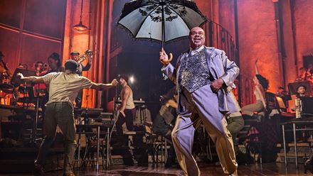 See Hadestown, the Tony Award-winning musical that blends folk, pop and New Orleans jazz, set to the intertwining love stories of the underworld. Image courtesy of London Theatre Direct/ ©-Brinkhoff-Moegenburg.