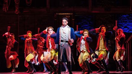Follow the destiny of one of America's great founders in the award-winning show Hamilton, currently at the Victoria Palace Theatre. Image courtesy of Raw PR/ photo credit: Danny Kaan.