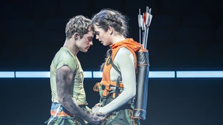 Follow heroine Katniss and Peeta's story in The Hunger Games: On Stage. Image courtesy of London Theatre Direct.