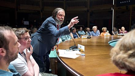 Plunge into the heart of the 1997 UN Climate Change Conference with the gripping play Kyoto at London's Soho Place Theatre. Image courtesy of RSC and Good Chance/Photo by Manuel Harlan.