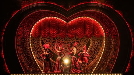 Moulin Rouge, the musical inspired by the French cabaret, has arrived on the West End. Image credit: Matt Crockett. Image courtesy of Dewynters.