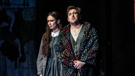 In 2022, Puccini's passionate and heartbreaking opera La Bohème took to the stage of the Royal Opera House, starring Juan Diego Flórez, Ailyn Pérez, and Andrey Zhilikhovsky. Image courtesy of the Royal Opera House; photo credit: Clive Barda.