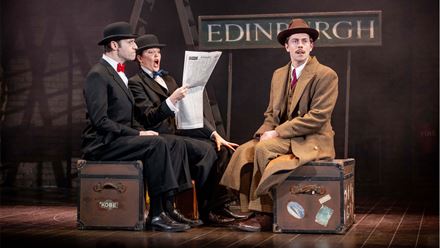 Follow the incredible adventures of dashing hero Richard Hannay in the Hitchcock spy drama The 39 Steps ©Mark Senior. Image courtesy of Amanda Malpass PR. Follow the incredible adventures of dashing hero Richard Hannay in the Hitchcock spy drama The 39 Steps ©Mark Senior. Image courtesy of Amanda Malpass PR.