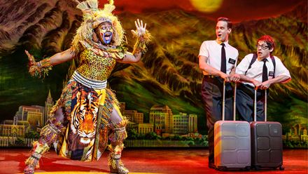 Follow the journey of Elder Price and Elder Cunningham on stage in The Book of Mormon at the Prince of Wales Theatre. Image courtesy of London Theatre Direct.