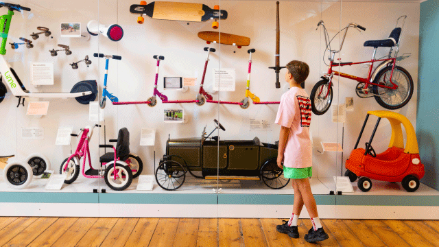 Boy looks at Design for Change display at the Young V&A