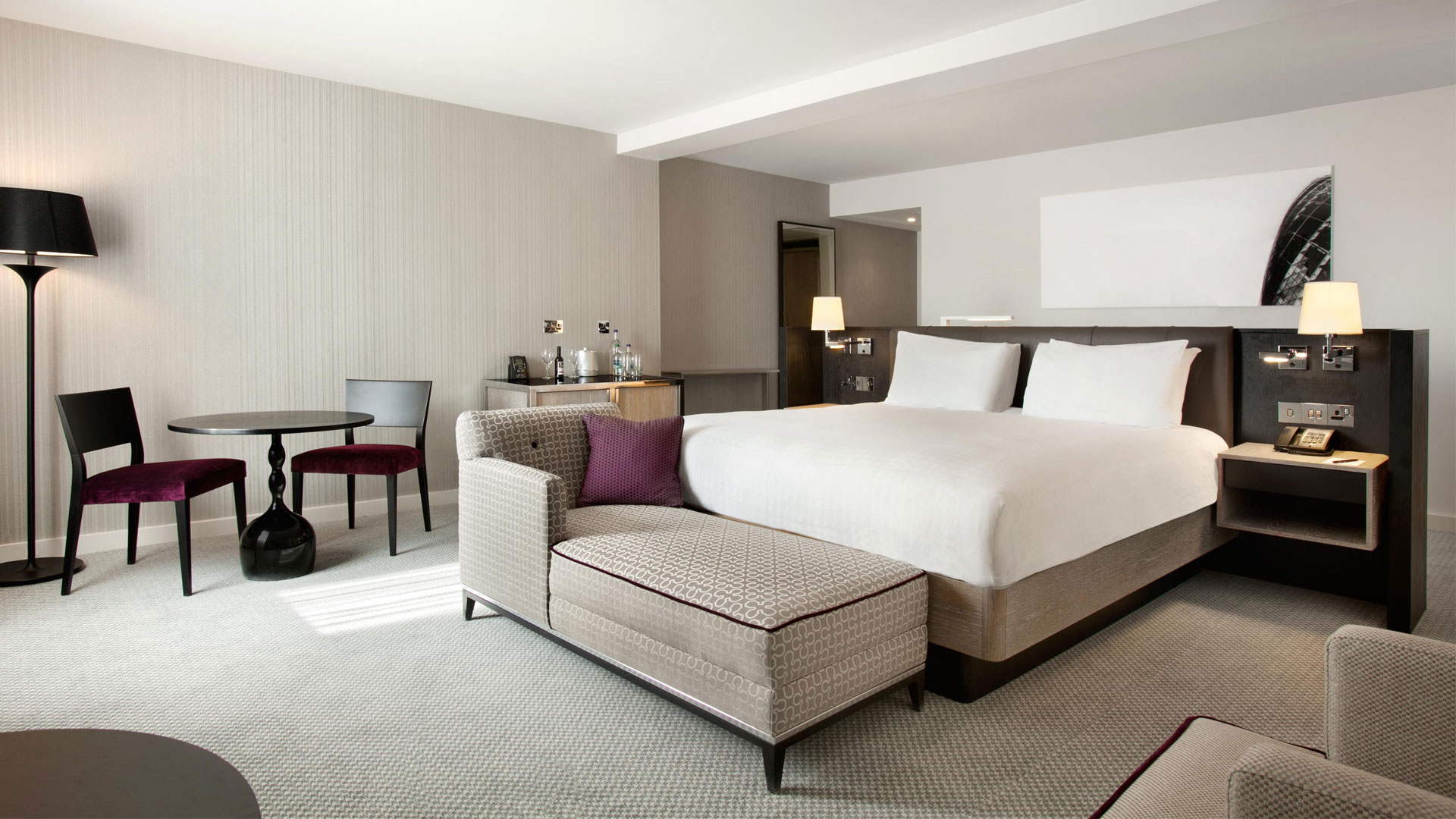 Family suite with large bedroom at Hilton London Angel Islington.